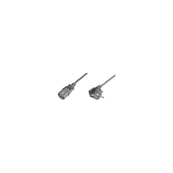 Netzanschlusskabel Schwarz, 2,50 Meter, KaltgeräTe-Buchse, Stecker 90° Abgewinkelt-image