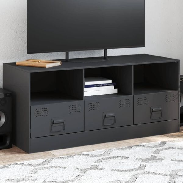 Maison Exclusive - Mobile Tv Antracite 99X39X44 Cm Acciaio-image