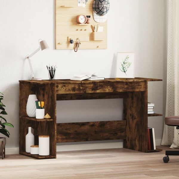 Maison Exclusive - Scrivania In Rovere Affumicato 140X50X75 Cm Materiale Ligneo-image