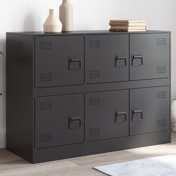 Maison Exclusive - Credenza Nera 99X39X73 Cm Acciaio-image