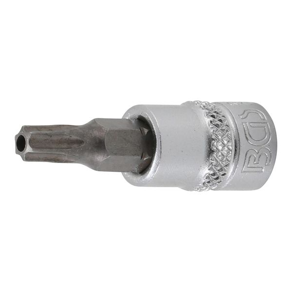 BGS Bit-Einsatz Antrieb Innenvierkant 6,3 Mm (1/4") T-Profil (FüR Tx) Mit Bohrung T27 ; BGS Technic (2361)-image