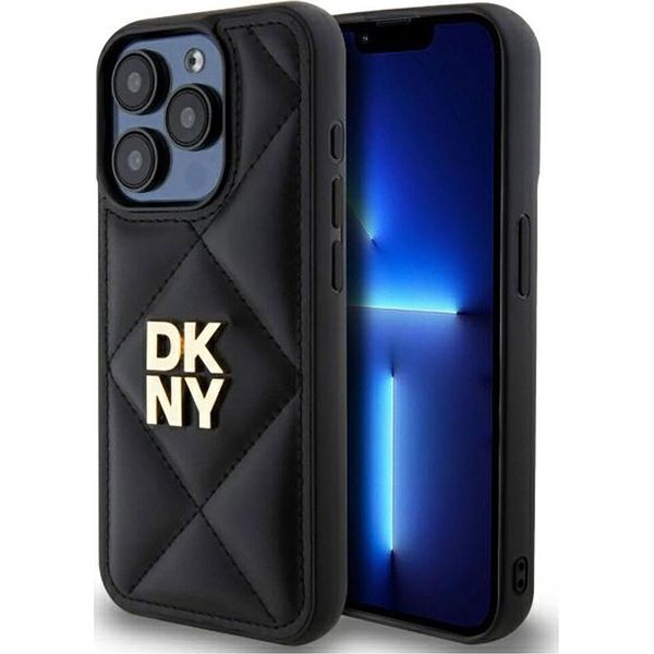 Dkny Dkhcp15Xpqdslk Iphone 15 Pro Max 6.7 Czarny/Nero Logo Pila Trapuntata-image