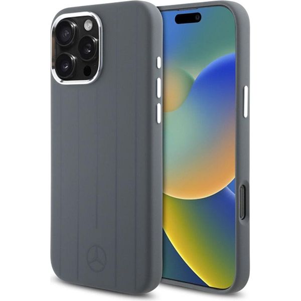 Mercedes Mehmp16X23Suvsa Iphone 16 Pro Max 6.9 Szary/Grigio Custodia Rigida In Silicone Verticale Strisce Tonali Magsafe-image