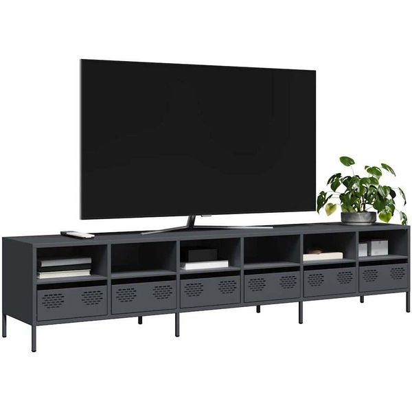 Maison Exclusive - Mobile Tv Antracite 202X39X43,5 Cm Acciaio Laminato A Freddo-image