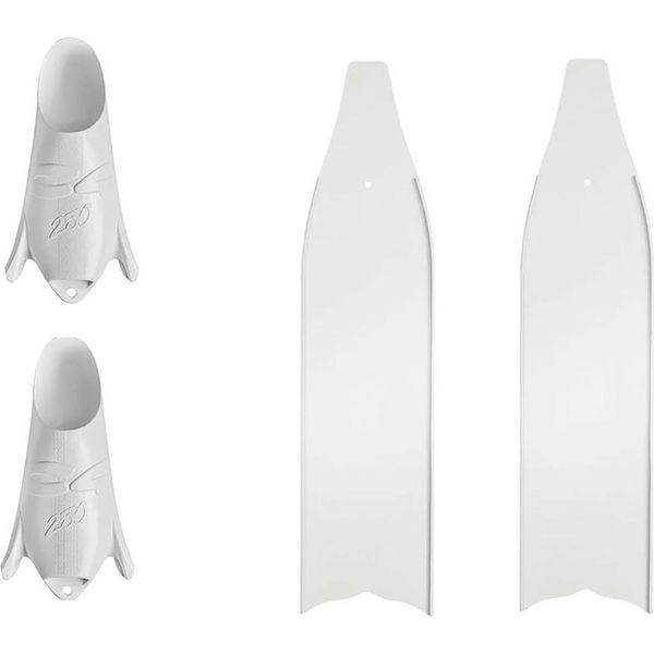 C4 Freediving Fbg 25 Umberto Pelizzari Pinne Da Apnea Non Montate Bianco Eu 40-41 Bianco Eu 40-41-image