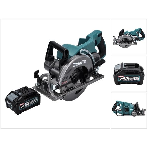 Makita Rs 001 GM1 Sega Circolare A Batteria 40 V Max. 185 Mm Brushless + 1X Batteria 4,0 Ah - Senza Caricabatteria-image