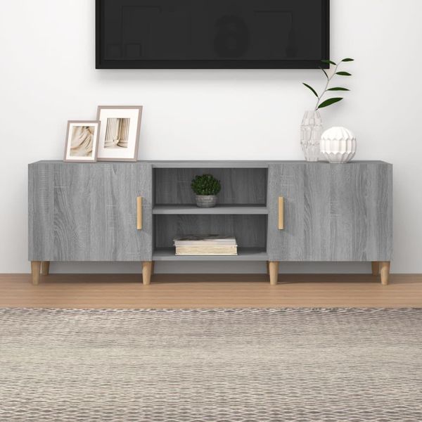 The Living Store Mobile Tv Grigio Sonoma 150X30X50 Cm Materiale Legno-image