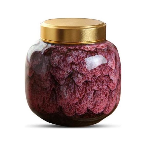 Mini Urna Luxe 210 Ml In Ceramica Per Ceneri Umane E Animali - Elegante Urna Decorativa In Viola-image