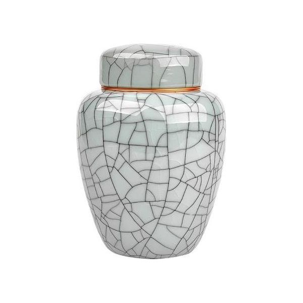 Mini Urna Luxe 450 Ml In Ceramica Per Ceneri Umane E Animali - Urna Decorativa Grigia-image