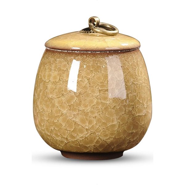 Urna Luxe Mini 170 Ml - Urna In Ceramica Per Animali O Persone - Giallo - Urna Decorativa-image