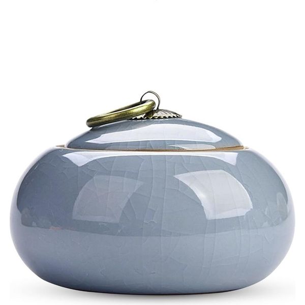Elegante Mini Urna Per Le Ceneri - 320 Ml - Blu Hemel - Per Animali E Persone - Urna Commemorativa Di Alta Qualità-image