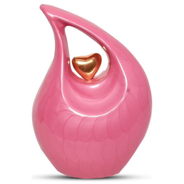 Urna A Goccia 800 Ml - Urna In Metallo Per Ceneri Umane E Animali - Rosa - Urna Decorativa Unica Nel Suo Genere-image