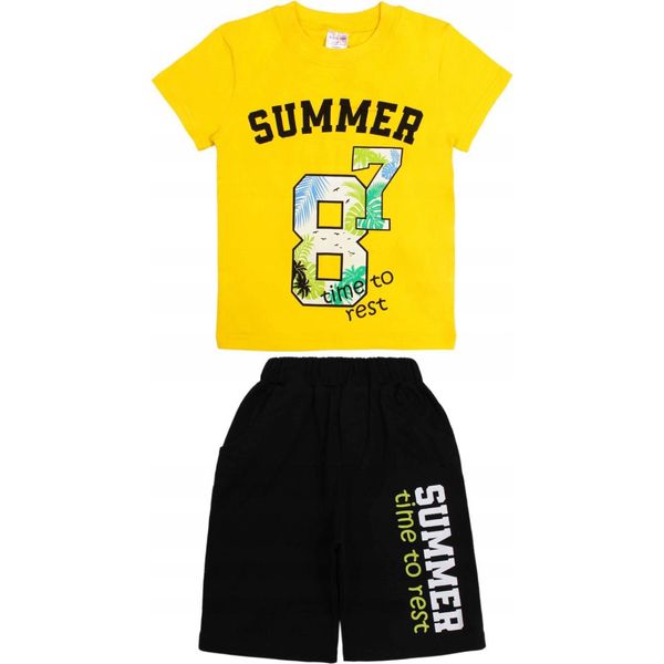 Bonito | Set Per Bambini - T-Shirt E Pantaloncini - Taglia 116 - Cotone - Comodo E Alla Moda Per L'estate-image