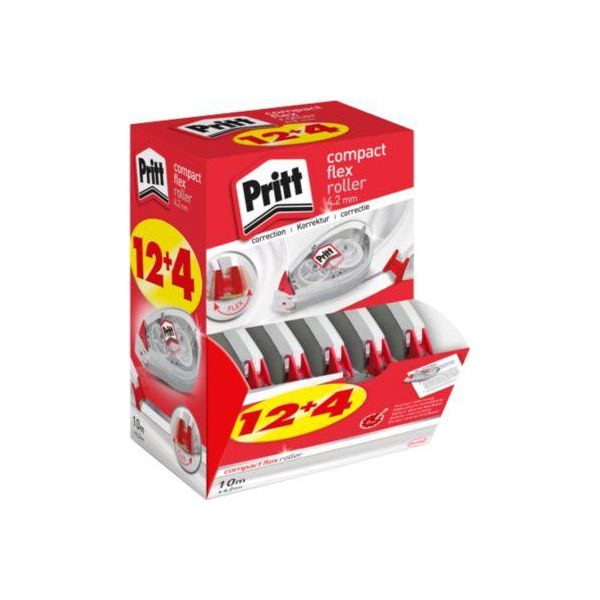 Korrekturroller Pritt Compact Flex, M. Push-&-Pull-Funktion, L 10 M X B 4,2 Mm, 16Er-Multipack-image