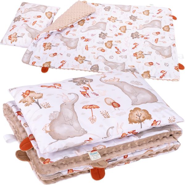 Set Di Biancheria Da Letto Per Bambini In Cotone/Minky 135X100 Cm, Isolato Bobo - Elefante E Amici-image