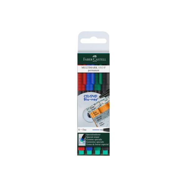 Marker Faber-Castell Multimark, 4Er-Set, S, Permanent-image
