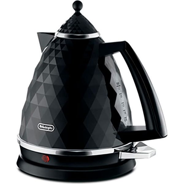 Delonghi Kbj 2001.BK Bollitore Elettrico Standard, Plastica, Nero, 2000 W, Supporto Girevole A 360°, 1,7 L-image