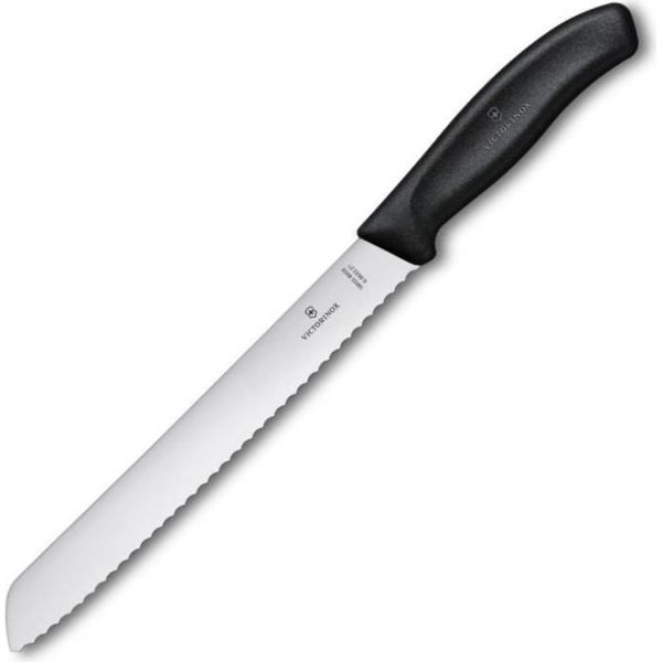 Victorinox Coltelleria - Coltello Pane Ondulato Manico Nero Blister - Swiss Classic-image
