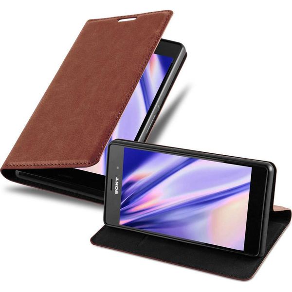 Cadorabo Custodia Per Sony Xperia Z3 Custodia Protettiva In Marrone Custodia Per Telefono Cellulare Cover Chiusura Magnetica-image