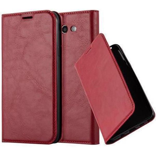 Cadorabo Custodia Per Samsung Galaxy J5 2017 Versione Usa Custodia Protettiva In Rosso Custodia Per Cellulare Cover Chiusura Magnetica-image