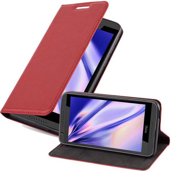 Cadorabo Custodia Per Htc Desire 820 Custodia Protettiva In Rosso Custodia Per Cellulare Cover Chiusura Magnetica-image