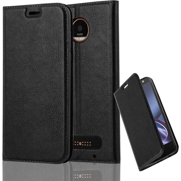 Cadorabo Custodia Per Motorola Moto Z2 Custodia Protettiva In Nero Custodia Per Cellulare Cover Chiusura Magnetica-image