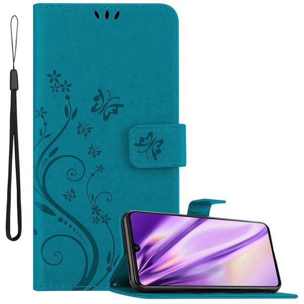Cadorabo Cover Per Samsung Galaxy A41 Cover Protettiva In Blu Cover Protettiva Cover Per Telefono Cellulare Cover Fiori Custodia Fiore-image