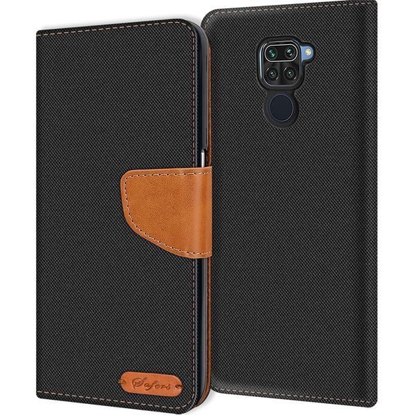 Custodia Del Telefono Cellulare Xiaomi Redmi Note 9 Case Portafoglio Flip Case Custodia Protettiva Cover Tessuto Cover-image