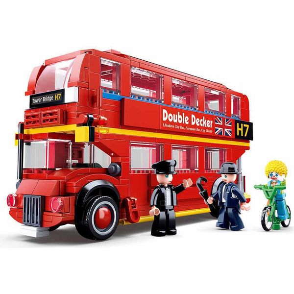 Blocchi Da Costruzione Sluban Autobus A Due Piani Di Londra 382 Mattoncini-image