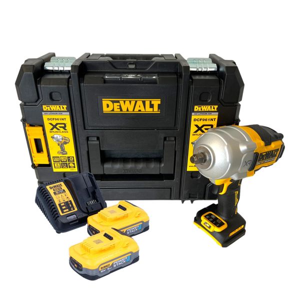 Avvitatore A Impulsi A Batteria Dewalt Dcf 961 H2T 18 V 1632 Nm 1/2" Brushless + 2X Batteria Powerstack 5,0 Ah + Caricabatterie + Tstak"-image