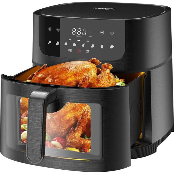 Friggitrice Ad Aria Calda 9L Xxl Friggitrice Ad Aria Calda Con Display A Led, Friggitrice Con 8 Programmi, Controllo Di Tempo/Temperatura Regolabile Per Friggere, Cuocere Al Forno-image