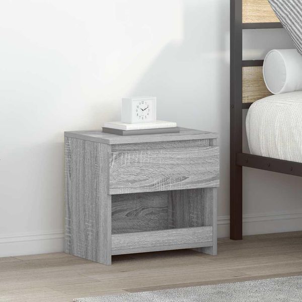 Vidaxl Comodini 2 Pz. Grigio Sonoma 40X30X39 Cm Materiale A Base Di Legno-image