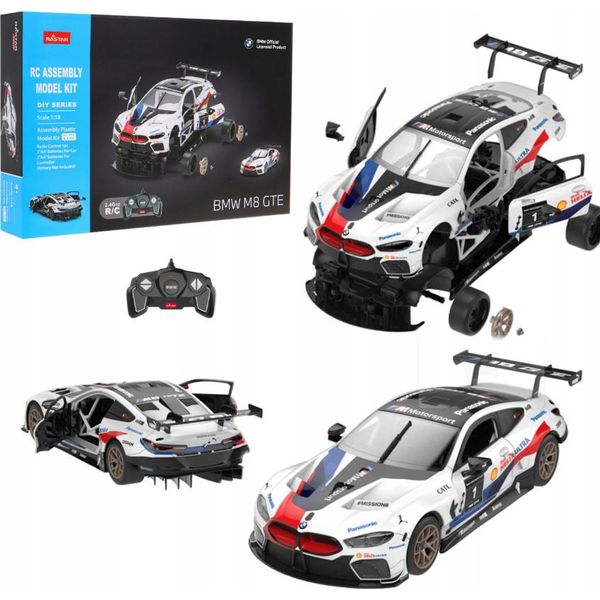Auto Telecomandate Coil, Kit Di Modellini, Auto Telecomandata Per Bambini Con Telecomando, Bmw M8 Gte, Scala 1:18, Frequenza: 2,4 Ghz, Per Bambini A Partire Dagli 8 Anni, Bianco-image