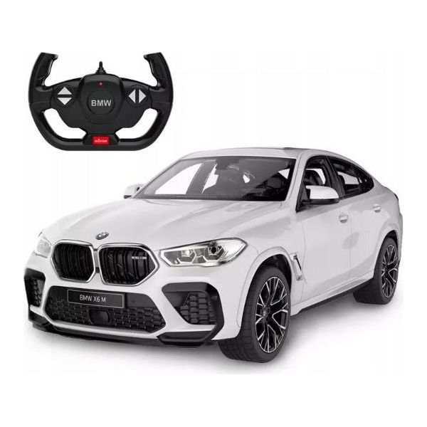 Auto Telecomandate Coil, Auto Telecomandate Per Bambini Con Telecomando, Bmw X6 M R/C, Scala 1:14, Frequenza: 2.4GHZ, 8Km/H, Per Bambini A Partire Da 3 Anni, Bianco-image
