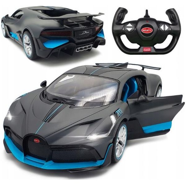Auto Telecomandate Coil, Auto Telecomandata Per Bambini Con Telecomando, Bugatti Divo R/C, Scala 1:14, Frequenza: 2.4GHZ, 8Km/H, Per Bambini A Partire Da 3 Anni, Grafite-image