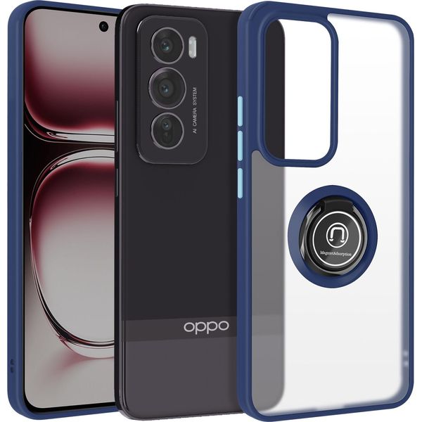 Avizar, Custodia Protettiva Per Oppo Reno 12 Pro Con Anello Magnetico Finitura Opaca, Blu Scuro-image