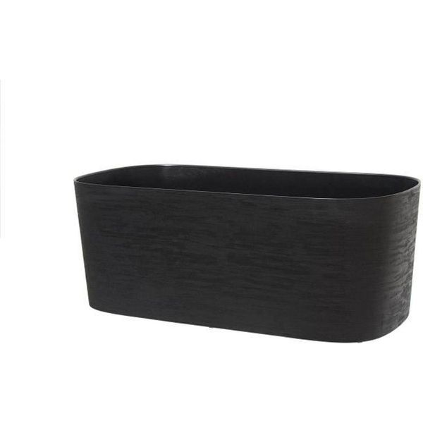Fioriera Xl Con Riserva D'acqua - Garden Id Respect - Nero-Antracite 80 X 38 Cm - 100 % Rifiuti Domestici - 100 % Riciclabile-image