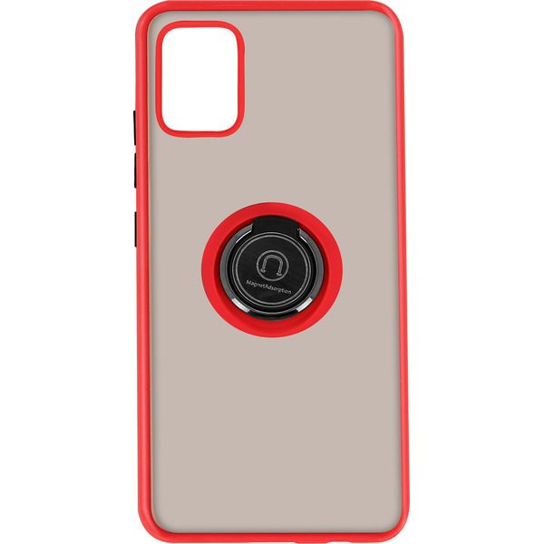 Avizar, Custodia Protettiva Galaxy A51 Resistente Agli Urti Con Anello Magnetico, Finitura Opaca, Rosso-image