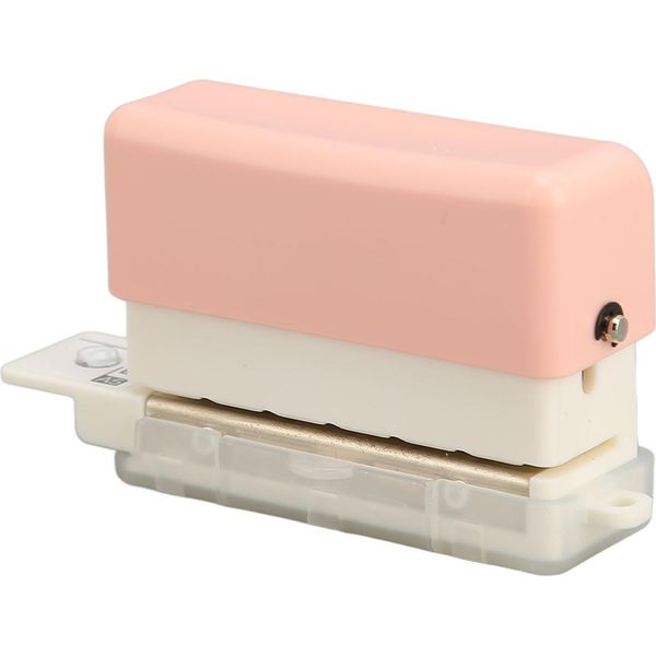 Punzonatrice Per Carta A 6 Fori, Portatile, Design Simpatico, Abs, Funzionamento Manuale, Profondità Fori 7 Mm, Punzonatrice Da Tavolo Per Ufficio, Rosa-image