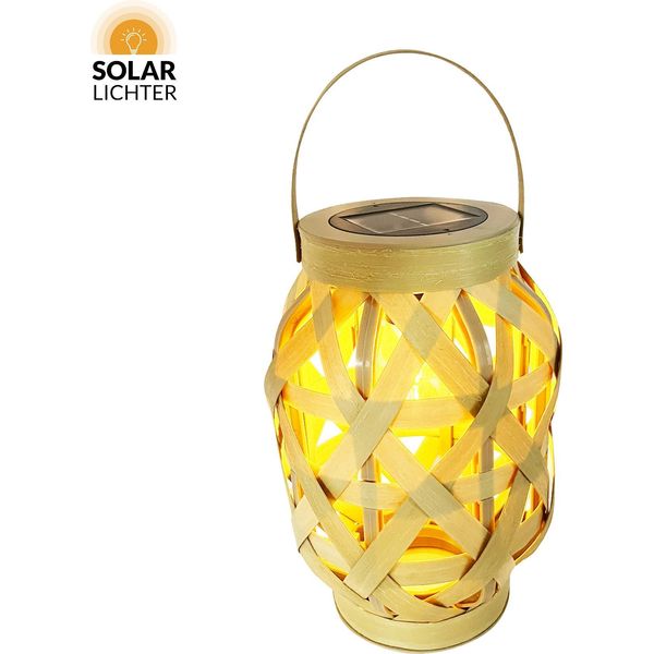 Lanterna Solare Gila: Look Rattan, 22,85 Cm, Luce Accogliente Per Giardino E Balcone-image