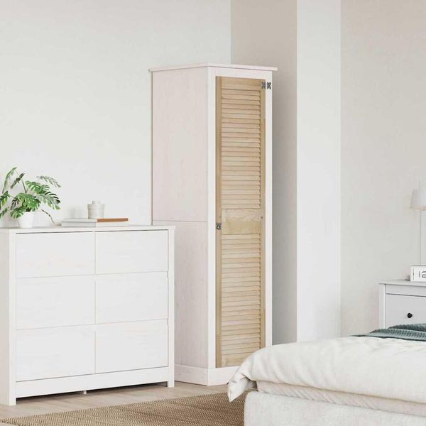 Vidaxl Armadio Con Anta Naturale 170 X 2,1 X 39,5 Cm In Legno Di Pino Massiccio-image