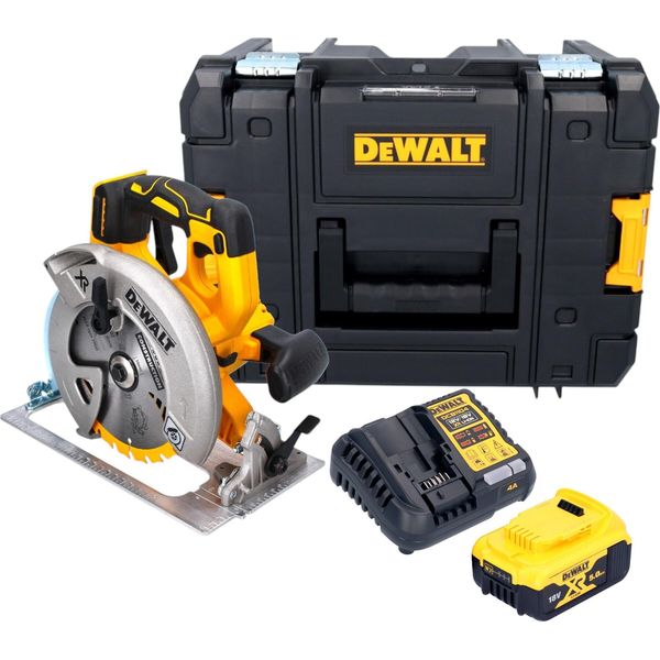 Sega Circolare A Batteria Dewalt Dcs 570 P1T 18 V 184 Mm Brushless + 1X Batteria Ricaricabile 5,0 Ah + Caricabatterie + Tstak-image