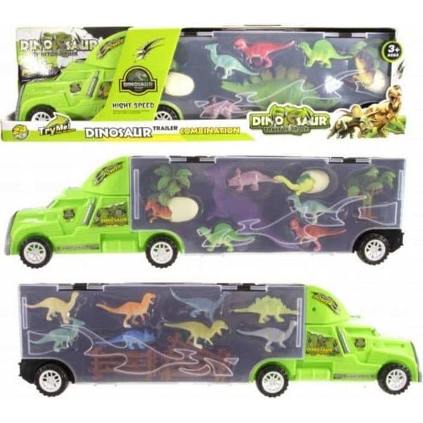 Camion Dei Dinosauri Di Jonotoy 24 Pezzi, Lunghezza 47 Cm-image
