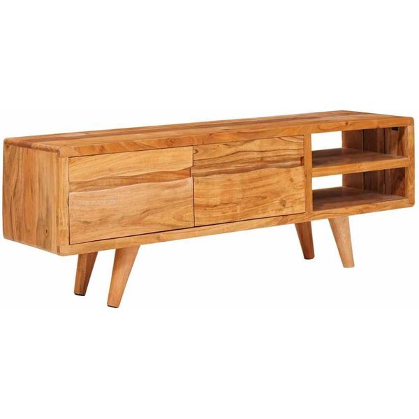 Syfax™ Mobile Tv Marrone 110 X 30 X 40 Cm Legno Di Acacia Massello-image