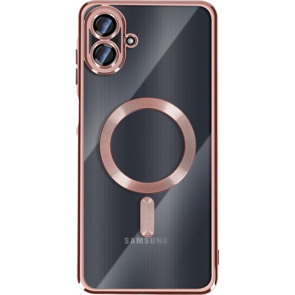 Avizar, Galaxy A07 Magsafe Compatibile Custodia Protettiva Con Cornice Cromata, Elegante, Rosa-image