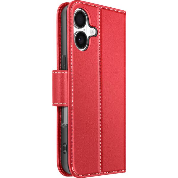Avizar, Custodia Portafoglio Iphone 17 In Pelle Premium Con Funzione Stand, Rosso-image
