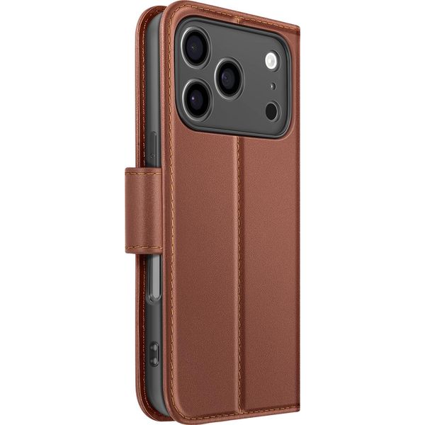 Avizar, Custodia A Portafoglio Per Iphone 17 Pro In Pelle Premium Con Funzione Stand, Marrone-image