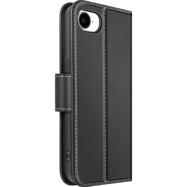 Avizar, Custodia A Portafoglio Per Iphone 16E In Pelle Premium Con Funzione Stand, Nero-image