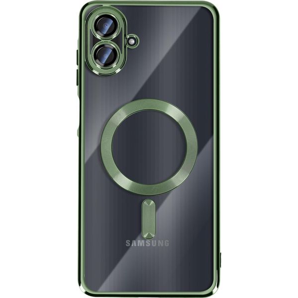 Avizar, Galaxy A07 Magsafe Compatibile Cover Protettiva Cornice Cromata Lucida, Verde-image