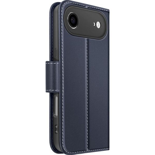 Avizar, Custodia Portafoglio Iphone Air Premium In Pelle Con Funzione Stand, Blu Scuro-image